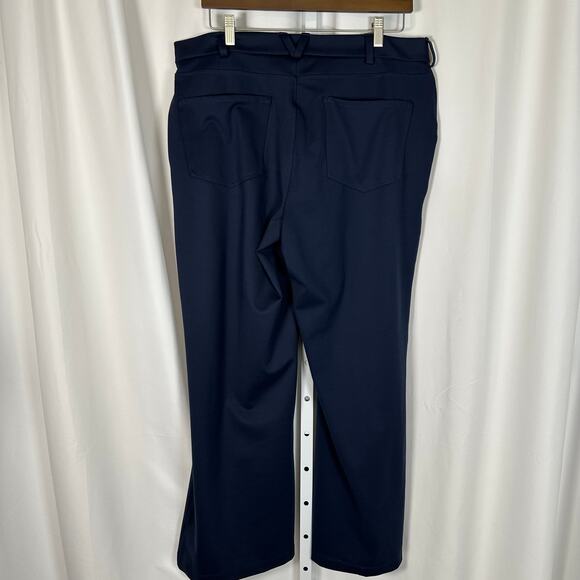 EUC Duluth Trading Co Women's 16 Regular‎ High Waist Wide Leg Ponte Pants Blue - Picture 7 of 10